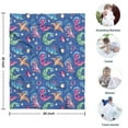 thumbnail image 4 of DarkBlue Cartoon Dinosaurs Planets Pattern Blanket,Comfortable Soft Flannel Throw Blanket,All Season,Warm Lightweight Blankets for Sofa Bed Couch Living Room Chair,30"x40", 4 of 4