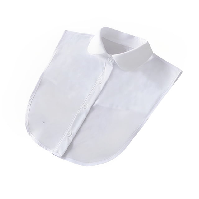 Xingzhi Femmes Design Simple Couleur Unie Faux Col Filles Formel Fausse Demi-Chemise Décorative Col Détachable Accessoire Blanc Rond