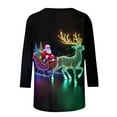 thumbnail image 4 of ‌FDGIU Funny Christmas Shirts for Women - Cute Xmas Tree Print 3/4 Sleeve Blouses, Holiday Tops with Crew Neck, Funny Christmas Tops, 4 of 6