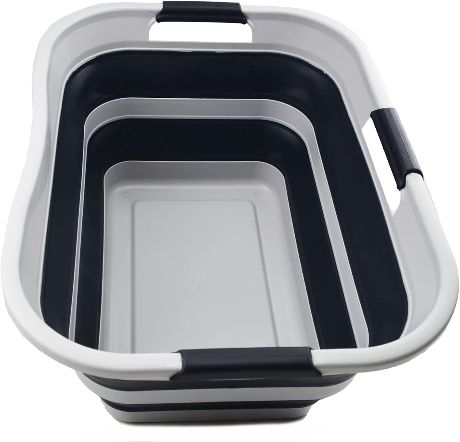SAMMART 30L (8 gallons) Collapsible Plastic Laundry Washing Tub- Foldable Laundry Basket/Organizer-Portable Washing Tub/Container-Pop Up Saving Hamper-Water Capacity 24L(6.3 gallons)