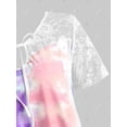 thumbnail image 3 of Más el tamaño de encaje de inserción del tinte del lazo del pañuelo camiseta Rosegal Camisetas tallas grandes, 3 of 4
