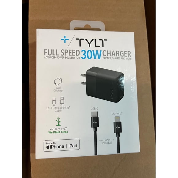 Adaptador de corriente TYLT 30W USB-C a Lightning