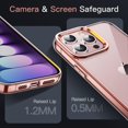 thumbnail image 4 of JETech Case for iPhone 15 Pro Max 6.7-Inch, Non-Yellowing Shockproof Phone Bumper Cover, Anti-Scratch Clear Back (Rose Gold), 4 of 6