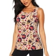 thumbnail image 1 of Balery gold Skull Guitar record Camiseta sin mangas estampada ligera para mujer, tops de entrenamiento sin mangas, camisetas de yoga transpirables de secado rápido.-Large, 1 of 7