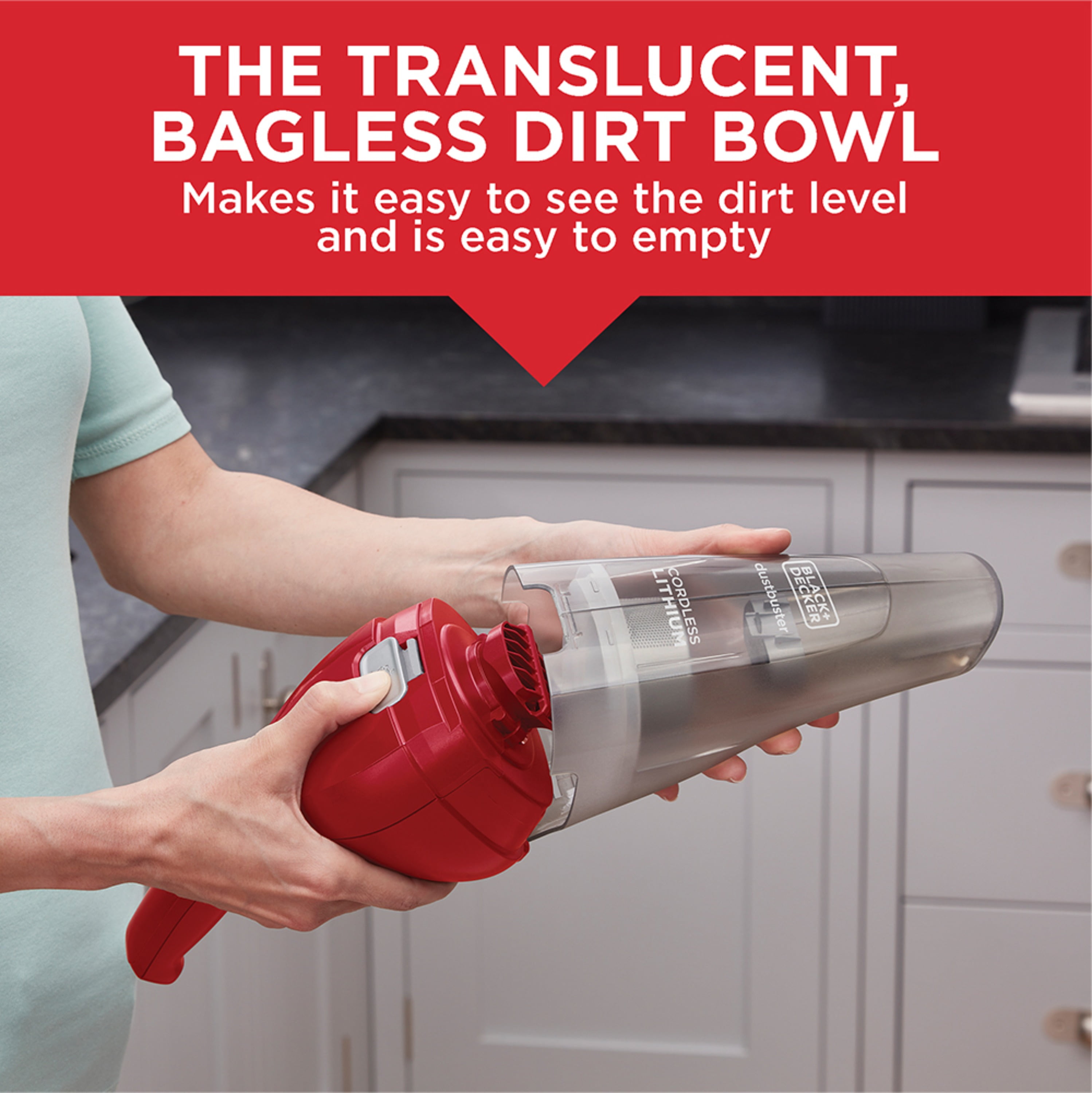 BLACK+DECKER Dustbuster QuickClean Handheld Vacuum, Cordless, Lightweight &  Portable, Ergonomic Design, Red