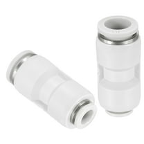 Uxcell 2 Pcs Push to Connect Fittings Reducing 1/2" Tube OD x 5/16" Tube OD Straight Pneumatic Quick Connector, White
