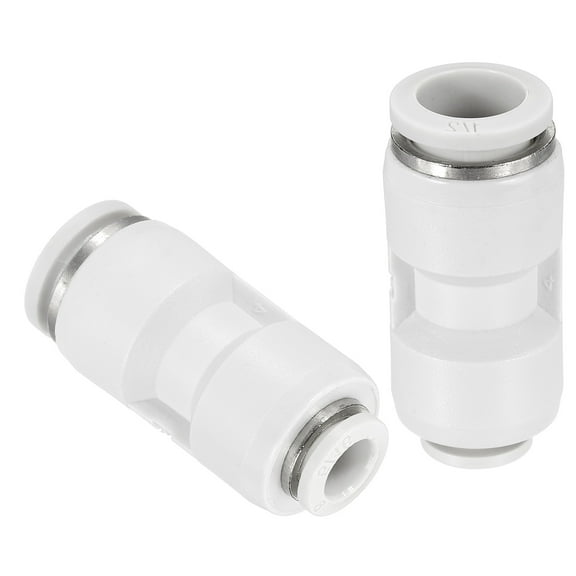 Uxcell 2 Pcs Push to Connect Fittings Reducing 1/2" Tube OD x 5/16" Tube OD Straight Pneumatic Quick Connector, White