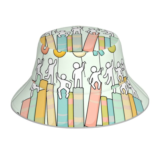 Fotbe Books Sombrero Tipo Pescador con Estampado – Sombrero de Sol de Algodón de Moda para Playa, Golf, Pesca