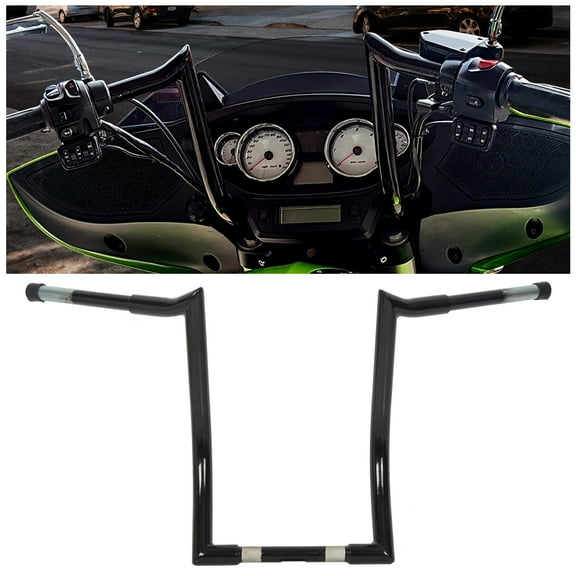 Kojem 17 Inch Rise Ape Hanger Handlebar Z Bar for Victory Cross Country 2010-2017 Motorcycle Black