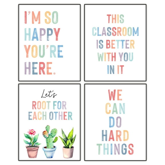 Classroom Decor, This Classroom Is Better With You In It, Classroom Wall Decoration, Classroom Posters, Back To School, Kids Wall Art, Inspirational Art For Students, Set of 4 Unframed Prints 8"x10"
