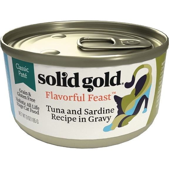 Solid Gold Flavorful Feast Wet Cat Canned Food, Tuna & Sardine, 3oz