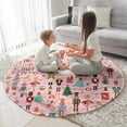thumbnail image 3 of Pink Christmas Nutcracker Pattern Round Blanket,Comfortable Soft Flannel Throw Blanket,All Season,Warm Lightweight Blankets for Sofa Bed Couch Living Room Chair 47"x47", 3 of 5