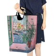 thumbnail image 4 of Yayeee Freestanding Laundry Hamper with Handle Collapsible Large Storage Basket for Clothes, Green Window Sea, 4 of 7