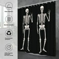 thumbnail image 2 of JOOCAR Cool Halloween Skull Shower Curtain, Funny Gothic Skeleton Day of Death Goth Bathroom Decor, Waterproof Fabric Polyester Curtain Set, with 12 Hooks 72 x 72 Black White, 2 of 6