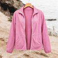 thumbnail image 5 of Husipze Women's Fleece Jacket Lightweight Full Zip Stand Collar Soft Warm Fall Winter Outerwear with Side Pockets Pink S, 5 of 6