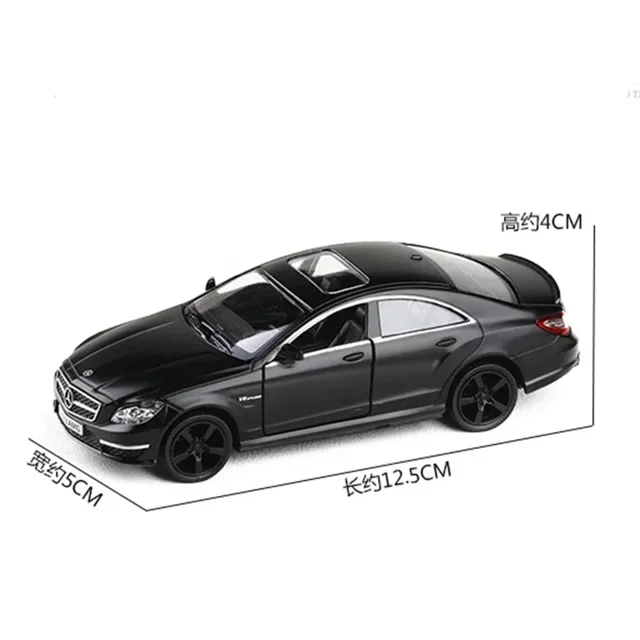 1:36 Mercedes Benz CLS63 AMG Modèle Réduit Haute Simulation Voitures Modèle de Véhicule en Alliage de Luxe Collection de Voitures Jouet pour Enfant Cadeau Noir Mat avec Boîte