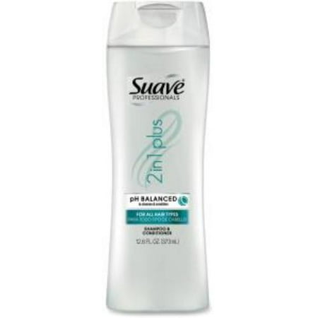 Diversey Suave 2in1 Ph Shampoo/conditioner - 12.6 Fl Oz [372.6 Ml] - Hair - Clear - Moisturizing, Ph Balanced - 1 Each