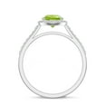 thumbnail image 3 of 925 Sterling Silver Pear Shaped Peridot Halo Ring, Moissanite Engagement Ring in White Gold Plated| Teardrop August Birthstone Wedding Ring, Birthday, Anniversary Jewelry, Ring Size 5, 3 of 4