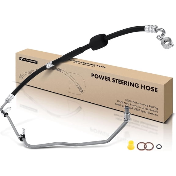 A-Premium Power Steering Pressure Hose Line Assembly Compatible with Kia Sorento 2011-2013 & Hyundai Santa Fe 2010-2012, 2.4L, with O-ring & Washer, To Gear