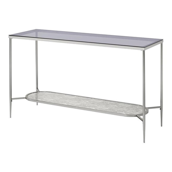 ACME Adelrik Sofa Table in Glass and Chrome
