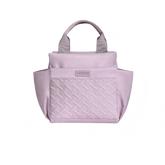 10L Insulated Lunch Bag for Women, Purple Thermal Lunch Tote with Two Side Pockets, Lightweight & Large Capacity, Perfect for Work, School, Picnic