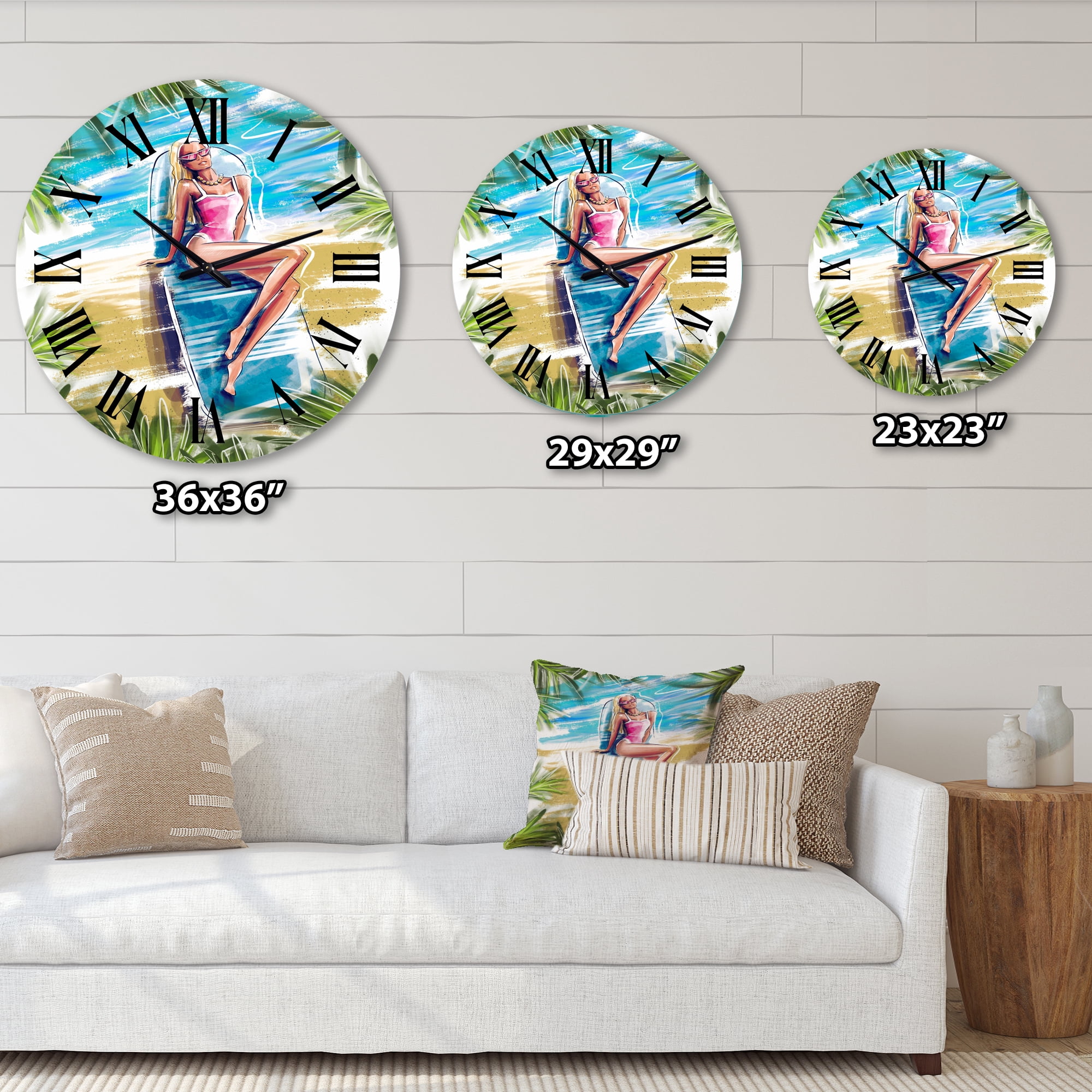 Designart 1 in Coastal Wall Clock