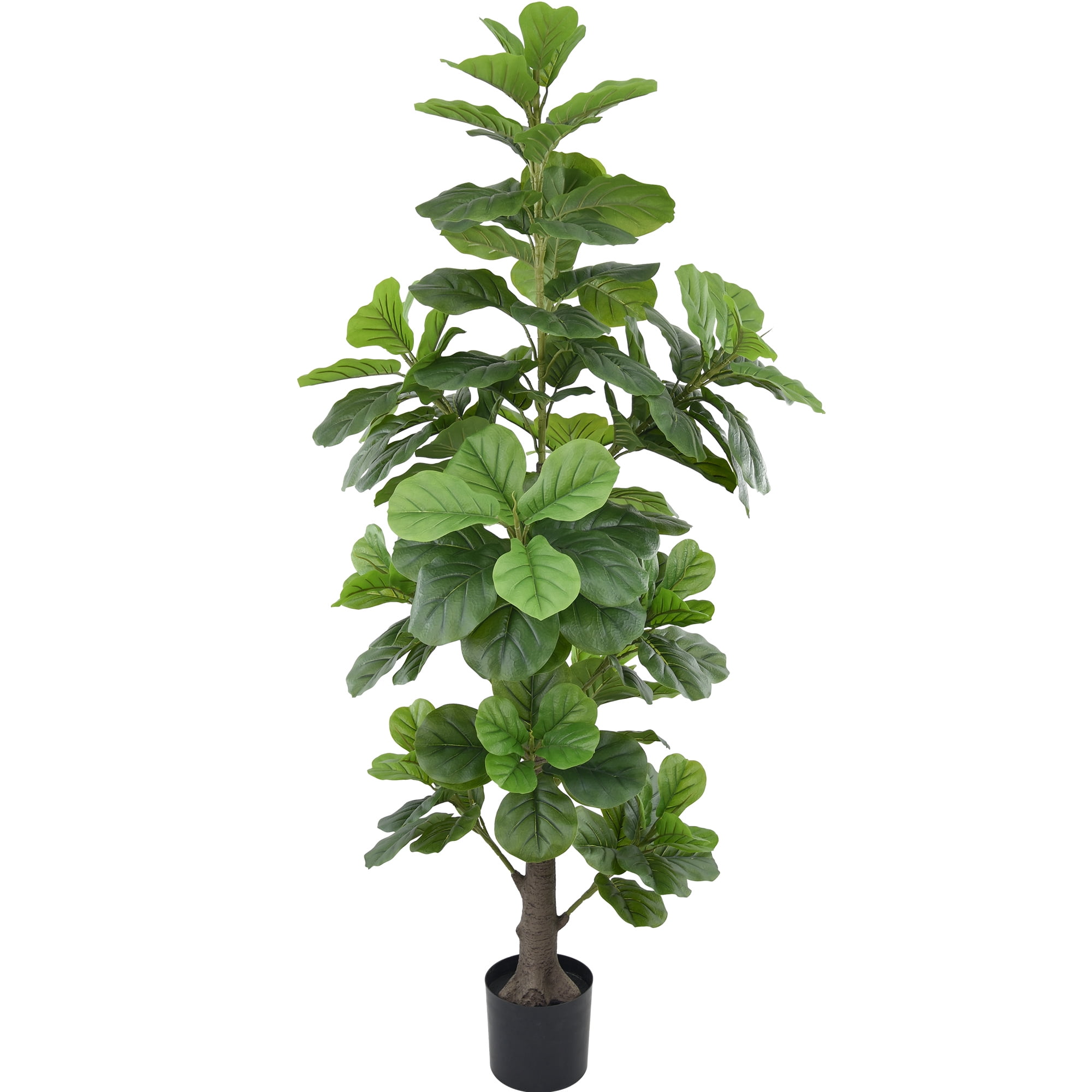 Artificial Fiddle Leaf Fig Tree 6ft(72in)Tall Faux Tree with Large Realistic Trunks and Big Leaves, Fake Floor Potted Artificial plants for Home Office Garden Indoor Outdoor Decor