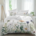 thumbnail image 2 of Spring Summer Floral Bedding 3 Piece Duvet Cover Set California King, Farmhouse Botanical Flowers Soft Microfiber Comforter Cover with Zipper Closure & Pillowcases, FadeResistant Quilt Cover, 2 of 9