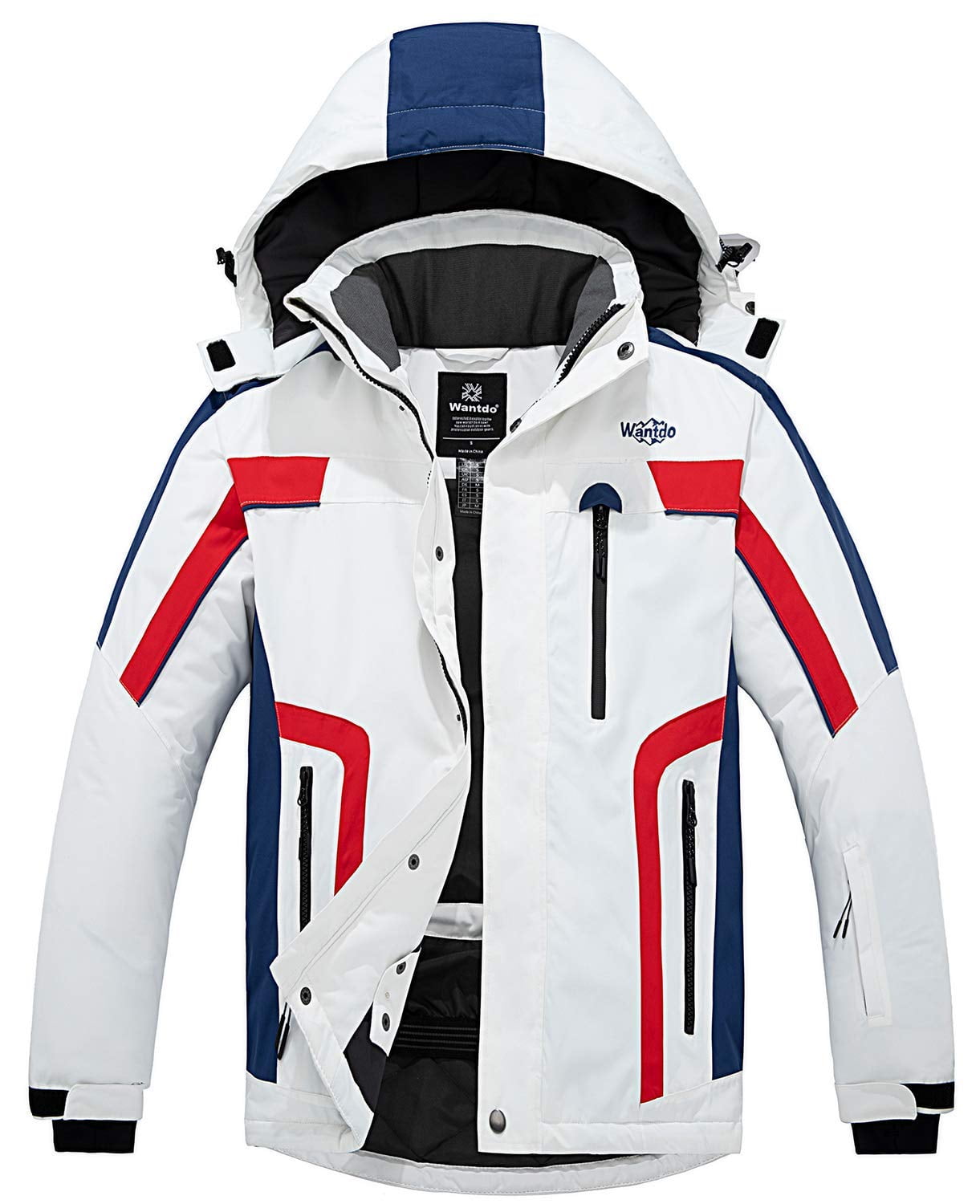 Wantdo Boy's Waterproof Ski Jacket Mountain Fleece Snow Coat Thicken Winter Coats Hooded Raincoats 