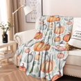 thumbnail image 2 of Fall Pumpkins and Leaves Pattern Round Blanket,Comfortable Soft Flannel Throw Blanket,All Season,Warm Lightweight Blankets for Sofa Bed Couch Living Room Chair 60"x60", 2 of 5