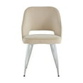 thumbnail image 3 of Set of 2 Dining Chairs, Velvet Upholstered Accent Chairs with Metal Legs and Curved Backrest, Leisure Chairs Side Chairs with Padded Cushion for Living Room Dining Room Kitchen Office, Light Gray, 3 of 7
