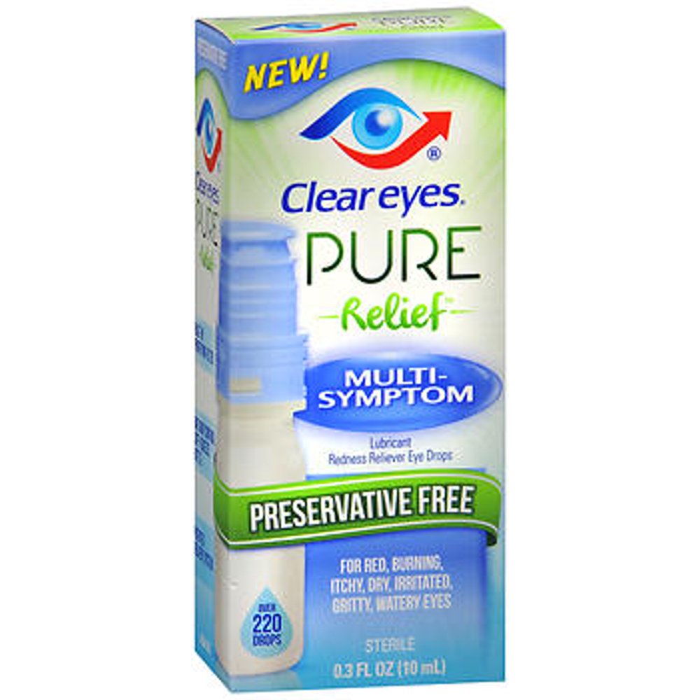 Clear eyes preservative free pure relief multi-symptom .3 fluid ounces