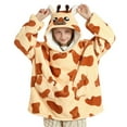 thumbnail image 1 of Wearable Blanket Hoodie for Kids  Oversized Patterns Sweatshirt Blanket With Pocket  4-12YR, 1 of 8