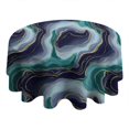 thumbnail image 4 of Blue Green Gold Marble Pattern Round Tablecloth 60"x60",Wrinkle Wipeable Table Cloth for Kitchen Dining Room Picnic Patio Party, 4 of 6