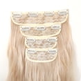 thumbnail image 3 of yeacher Long Curly Clip-In Hair Extensions Set - 22in Layered Synthetic Fiber Wigs, 190g Lightweight, Natural Look, Model NFP1011-3, Perfect for Daily Styling and Volume Boost, 3 of 6