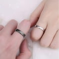 thumbnail image 2 of Matching Promise Rings for Couples Love Forever Wedding Bands Sets for Him and Her Black White Sterling Silver Plated Open Adjustable Stackable Ring Inspirational Jewelry Eternity Promise Engagement, 2 of 5