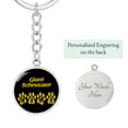 thumbnail image 2 of Giant Schnauzer Mama Circle Keychain Stainless Steel or 18k Gold Dog Mom Pendant, 2 of 12