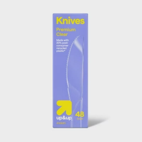 Plastic Disposable Knives, Clear, 48 Count