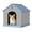 Blue, variant on Bifanuo Large Dog House, PP Material Indoor Outdoor for Medium Large Dogs, Weatherproof Puppy Shelter with Elevated Floor & Air Vents, Easy Clean and Assemble (Black, 36.2"L×38"W×38"H)