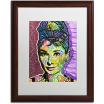 Trademark Fine Art "Audrey 2" Canvas Art by Dean Russo, White Matte, Wood Frame