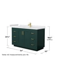 thumbnail image 5 of Wyndham Collection Miranda 54" Wood Single Bathroom Vanity in Green/Brushed Gold, 5 of 6