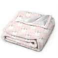 thumbnail image 4 of Pink Cute Cat Pattern Throw Blanket, Anti-Pilling Ultra-Soft Micro Fleece Cover Blanket for Bed Sofa, for All Seasons, 60"x50", 4 of 9