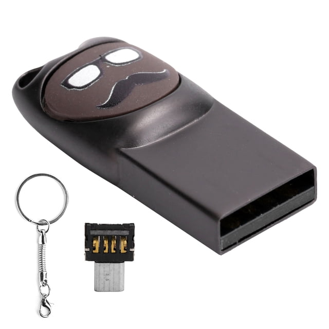 U Disk Cartoon Bigote Patrón USB Flash Drive Computadora Almacenamiento de Datos Memory Stick32GB Gris