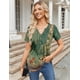 thumbnail image 3 of Blusa tipo túnica Zeagoo Boho para mujer, manga corta, cuello en V, estampado floral, 3 of 6
