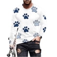 thumbnail image 4 of Ceisia Men's Colorful Glitter Paw Print T-Shirt | Slim Long-Sleeve Crewneck Casual Top Gift, 4 of 5