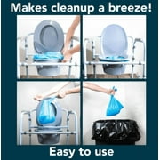 Carex Commode Liner Bags with Absorbent Powder, Disposable and Leakproof, 7 Count
