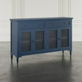 thumbnail image 2 of Jofran 58" Glass Door Sideboard Cabinet–Cottage Transitional Buffet, Adjustable Shelves, 2 of 11