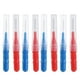 thumbnail image 1 of 30 cepillos interdentales limpiadores de restos de comida, cepillo de hilo dental, herramienta de cuidado bucal (rojo/azul), 1 of 7