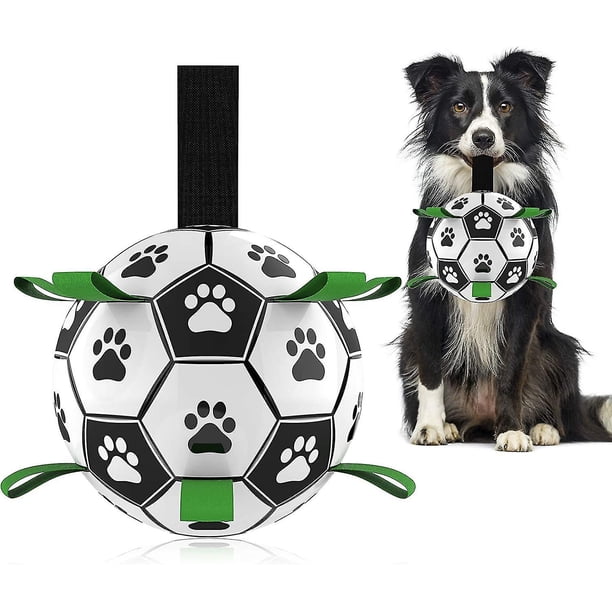 Balón de fútbol interactivo del juguete del perro con las etiquetas durables del perro del gancho agarrador para las razas medianas pequeñas