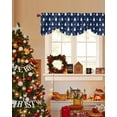 thumbnail image 4 of Christmas Tree Tie Up Valances Curtain, Blue Christmas Snowflake Winter Xmas Adjustable Rod Pocket Short Window Treatment Tie Up Curtains Valances for Kitchen Living Room Bathroom 54x18 Inches, 4 of 9